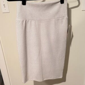 LuLaRoe Elegant White Polka Dot Skirt